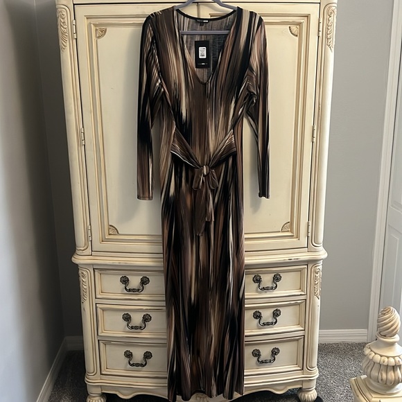 Fashion Nova Mind Of My Own Maxi Dress - Brown/Combo - Picture 11 of 11
